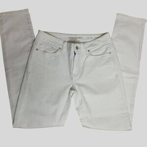 Vintage CALVIN KLEIN Jeans Low Rise White Skinny Y2K Minimalist 28 x 30